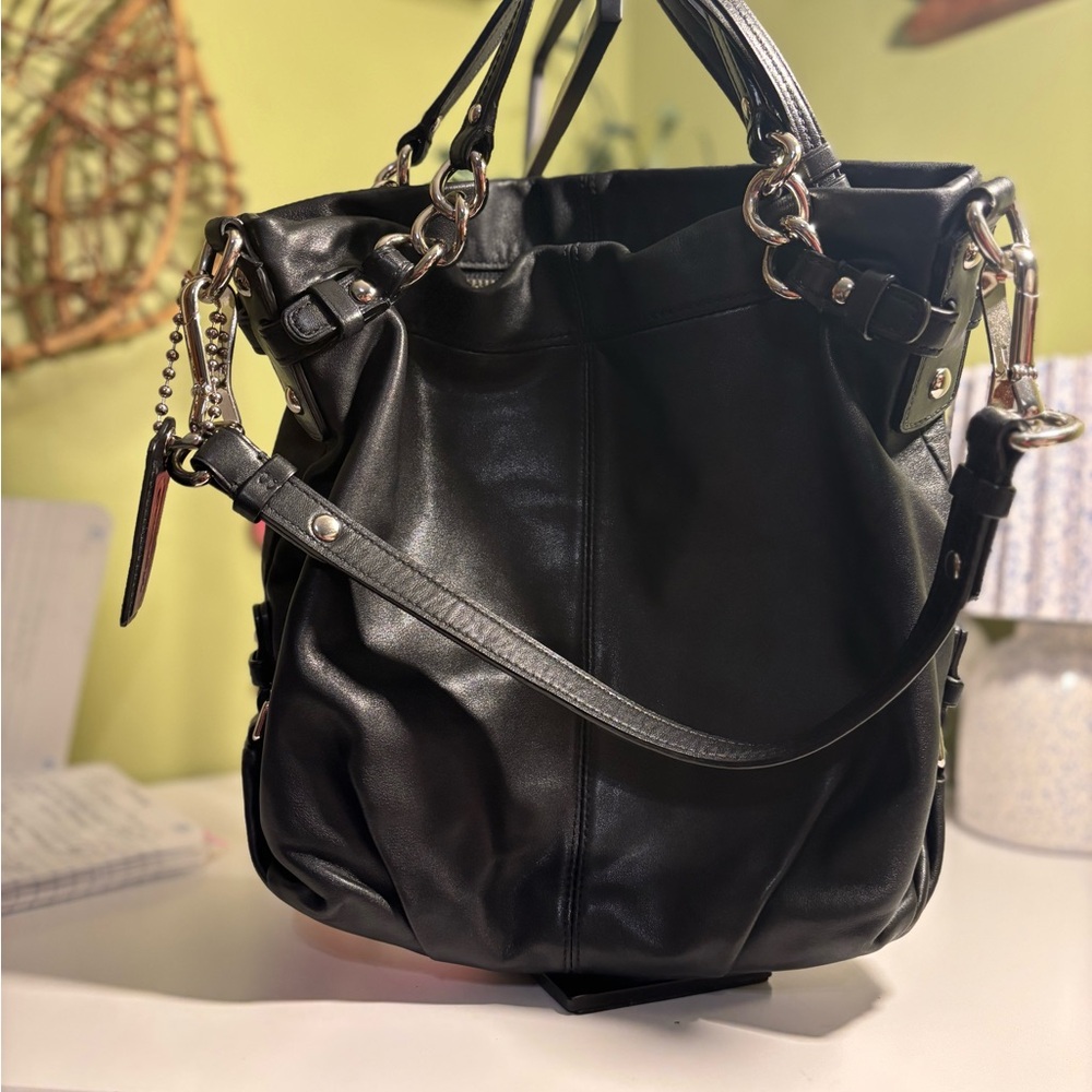 Coach Black Leather Shoulder Bag